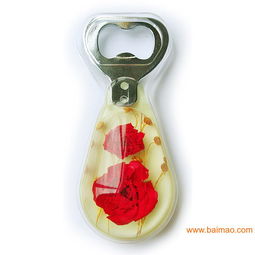 石竹花鮮花琥珀開瓶器 高品質(zhì)創(chuàng)意工藝品，點(diǎn)亮生活的小禮品